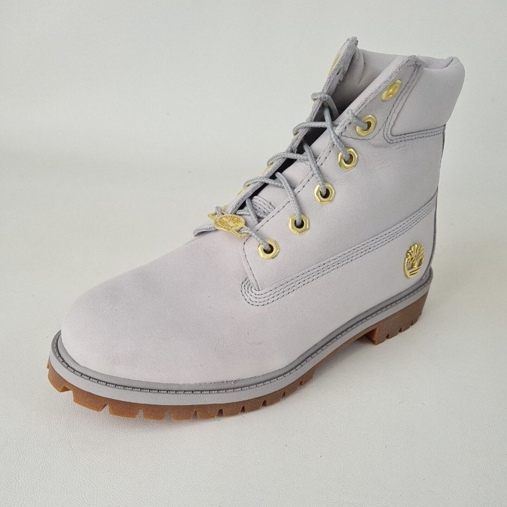 Timberland 6IN PREMIUM Junior Grey Waterproof Boots - Picture 2 of 12